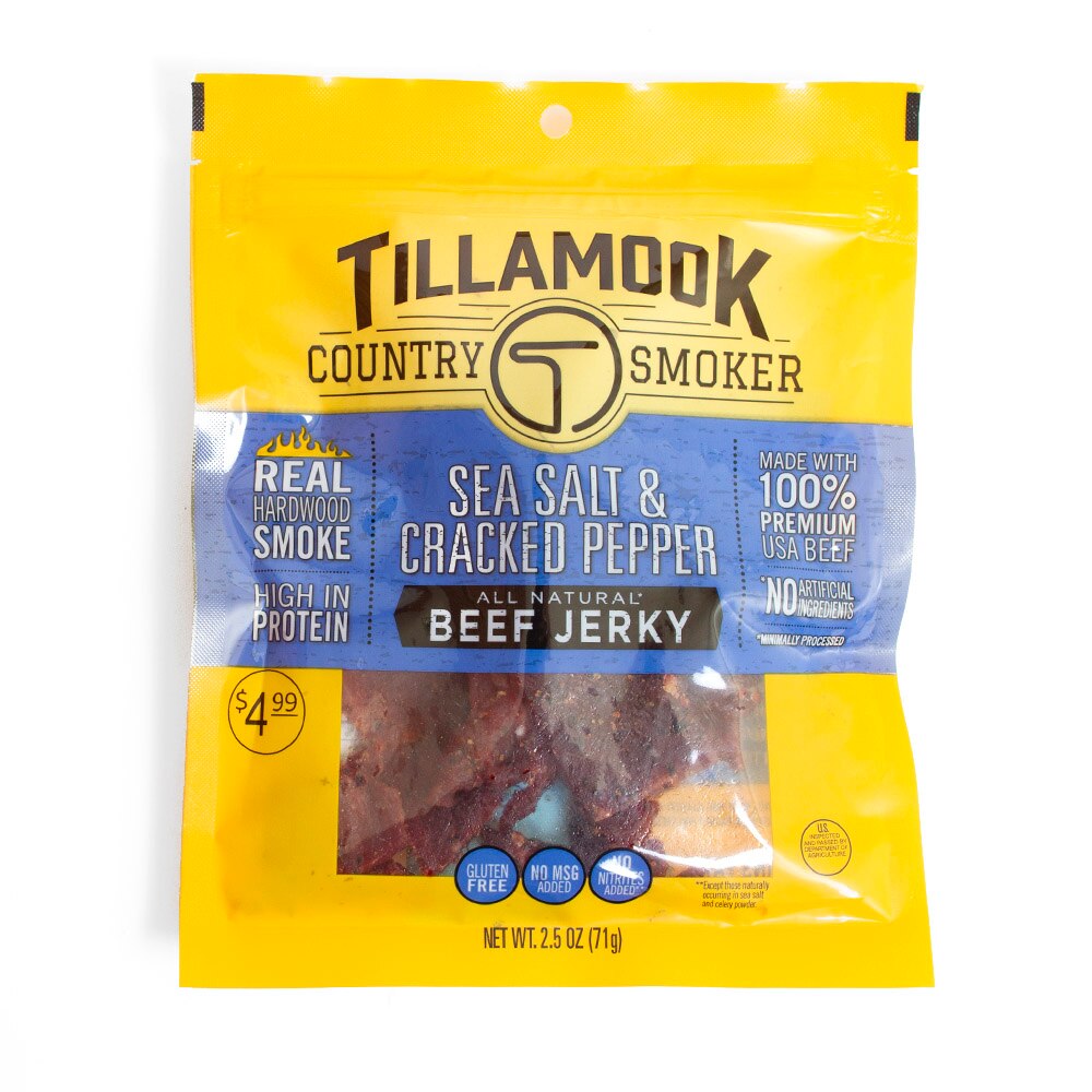 PNW/Oregon Spirit, Jerky/Meat Snacks, Food & Beverage, Tillamook, Country Smoker, Beef, Sea Salt & Pepper, 2.5 ounce, 64998